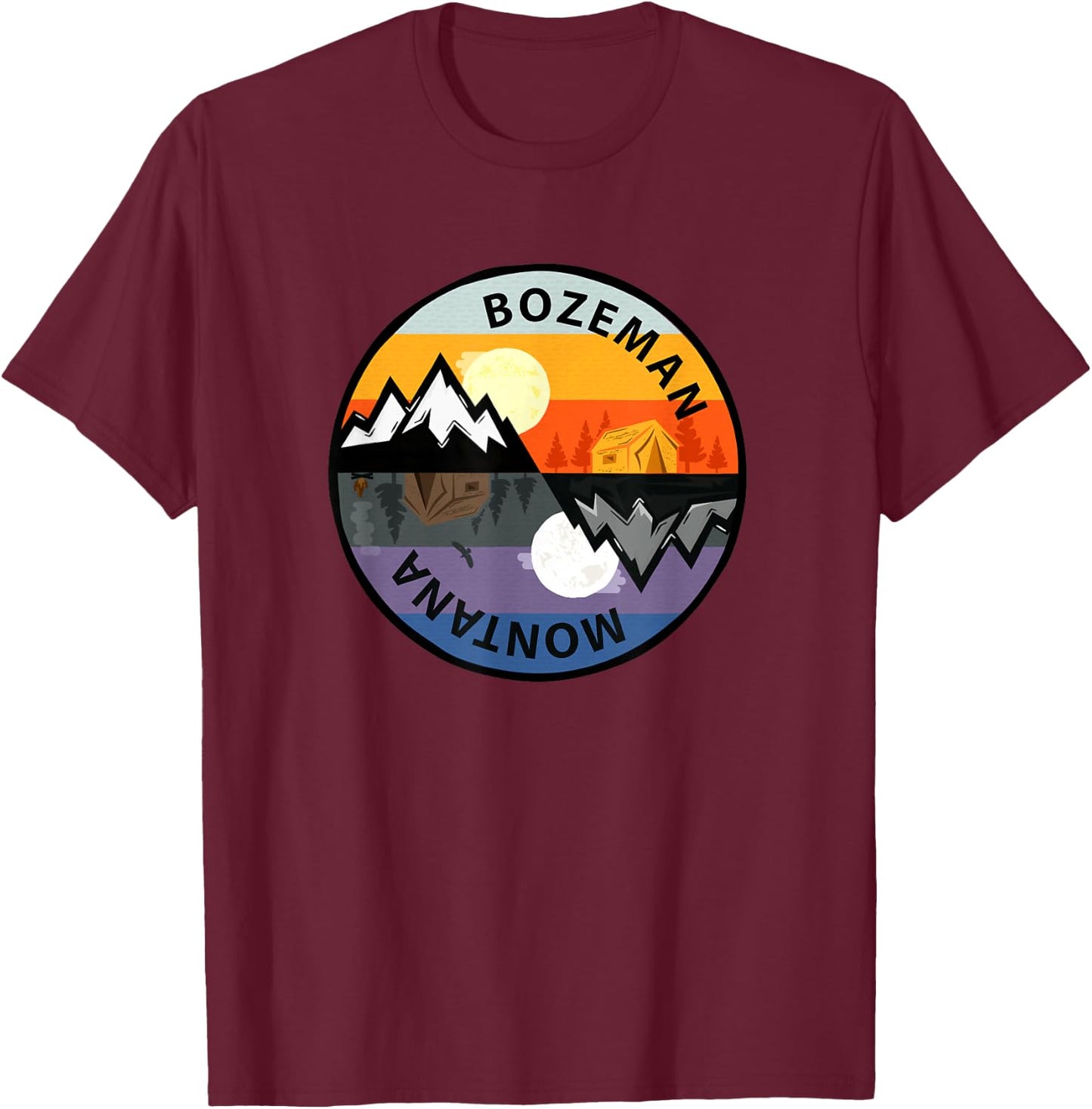 Retro Vintage Bozeman, Montana Souvenir T-Shirt - T-Shirt | Maroon