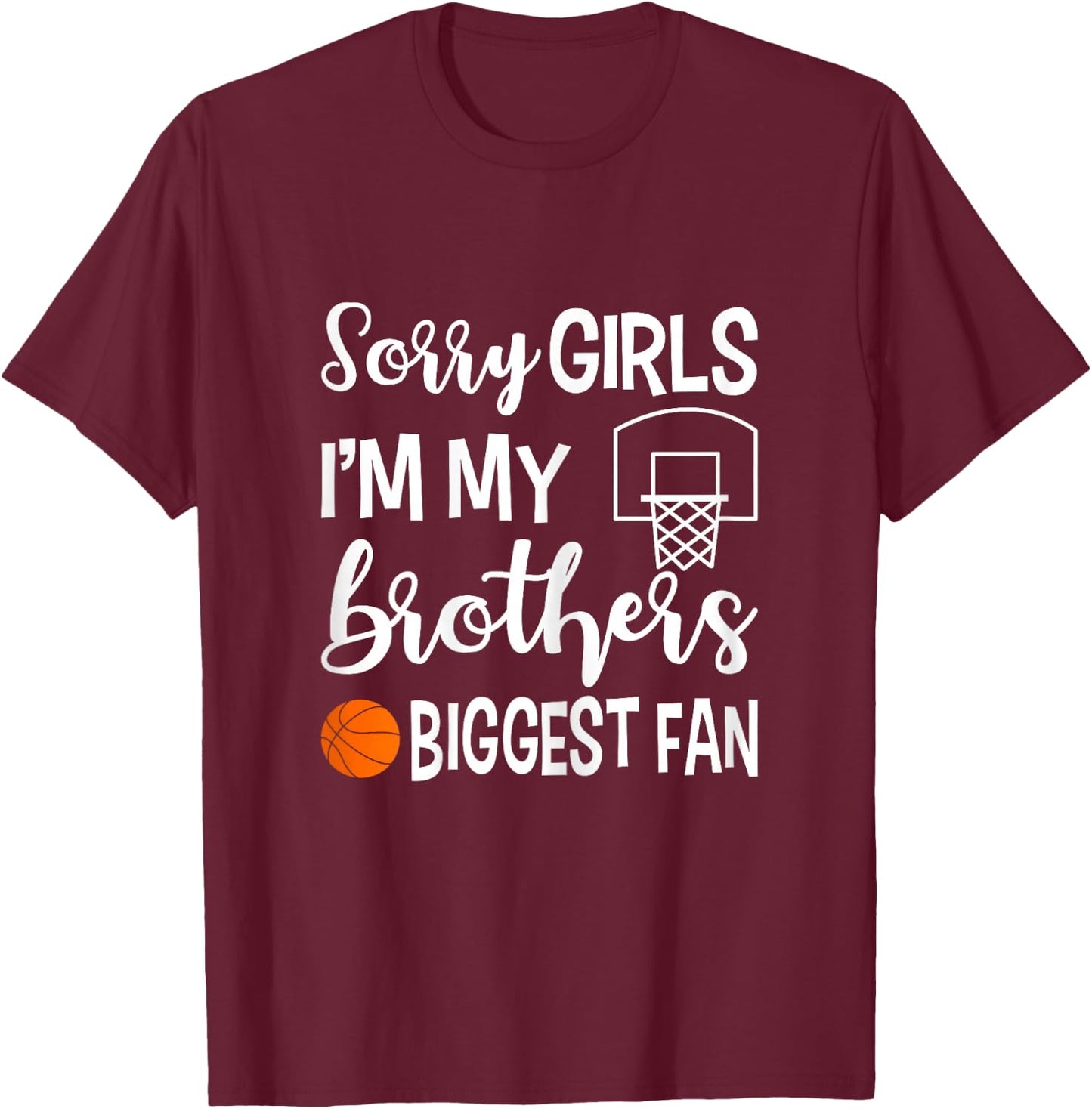 Basketball Sister Biggest Fan Little Sister Gift T-Shirt - T-Shirt | Maroon