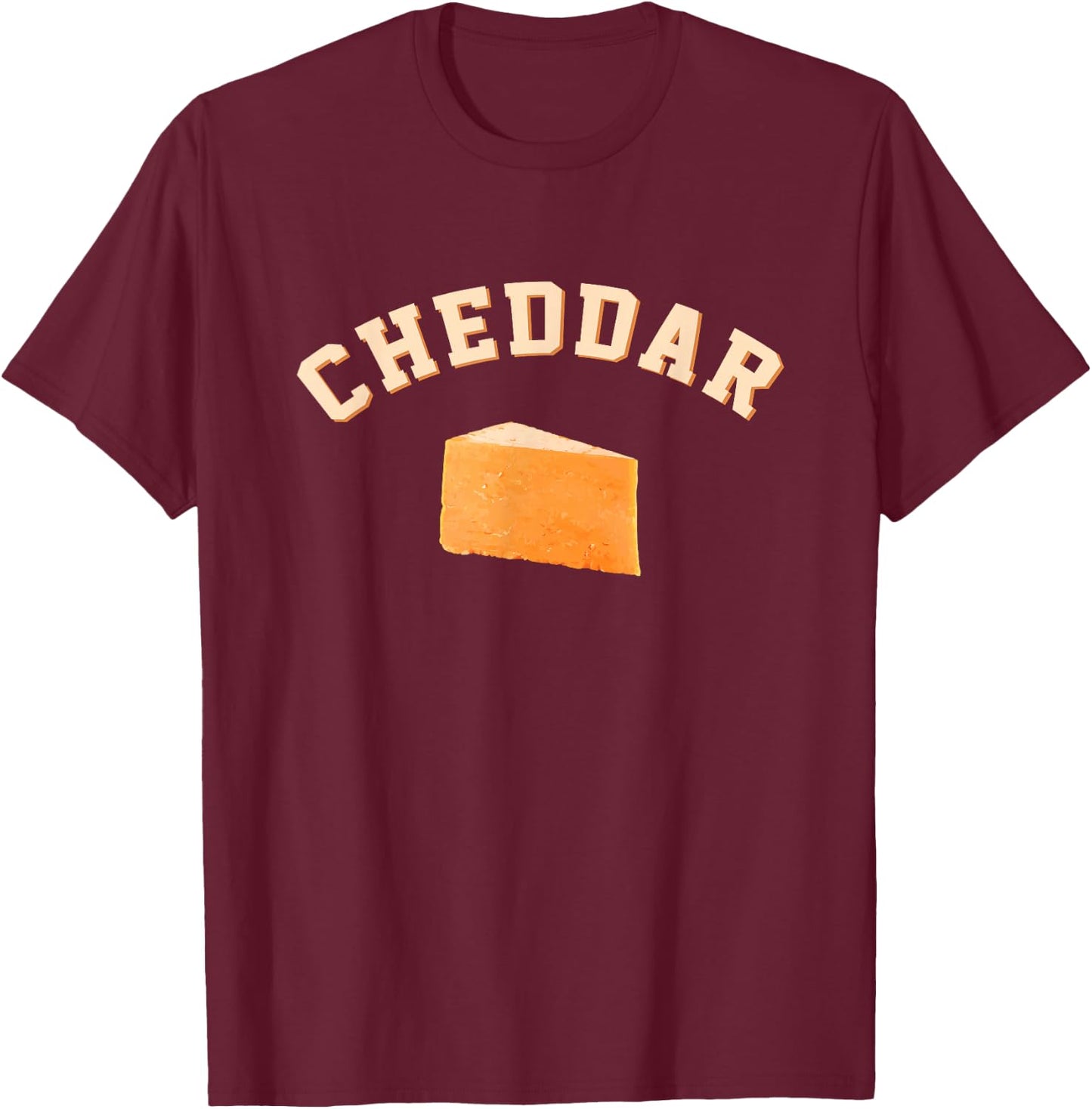 Cheddar Cheese Funny College Team Mascot English Word T-Shirt - T-Shirt | Maroon
