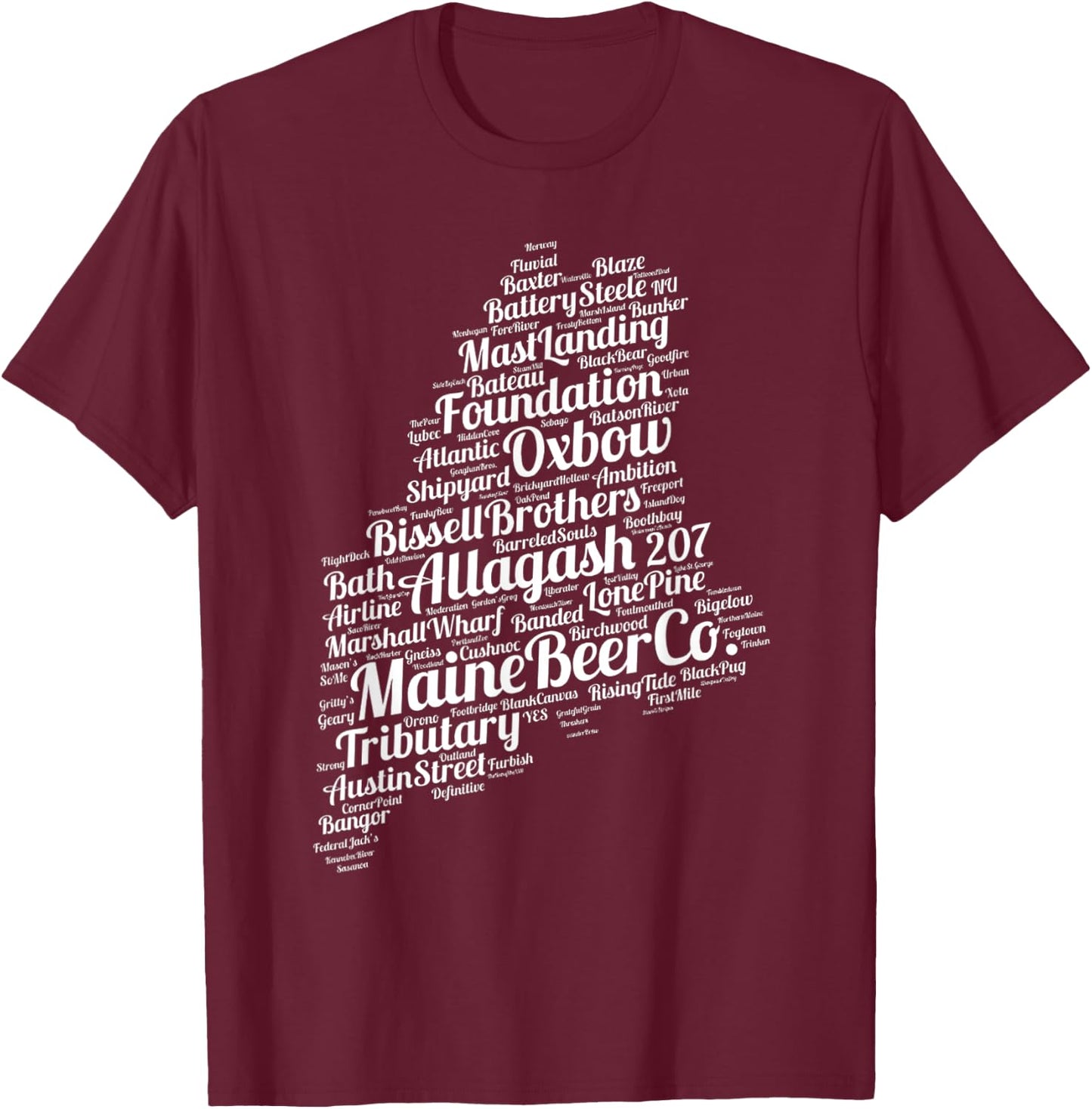Maine Breweries T-Shirt - T-Shirt | Maroon
