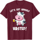 Let's Get Udderly Wasted Drunk Cow Pun St. Patricks Day T-Shirt - T-Shirt | Maroon