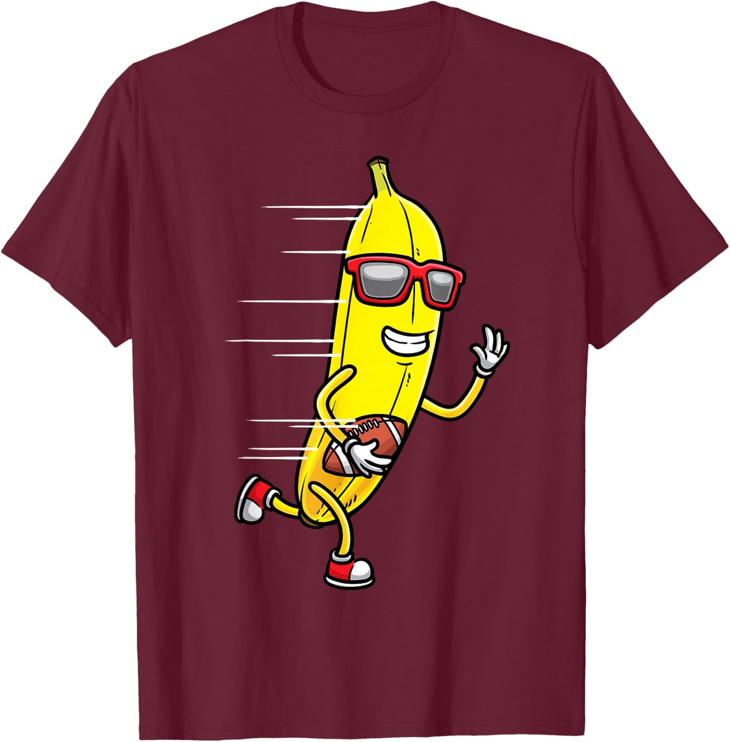 Banana Playing Football Fruit Football Player T-Shirt - T-Shirt | Maroon