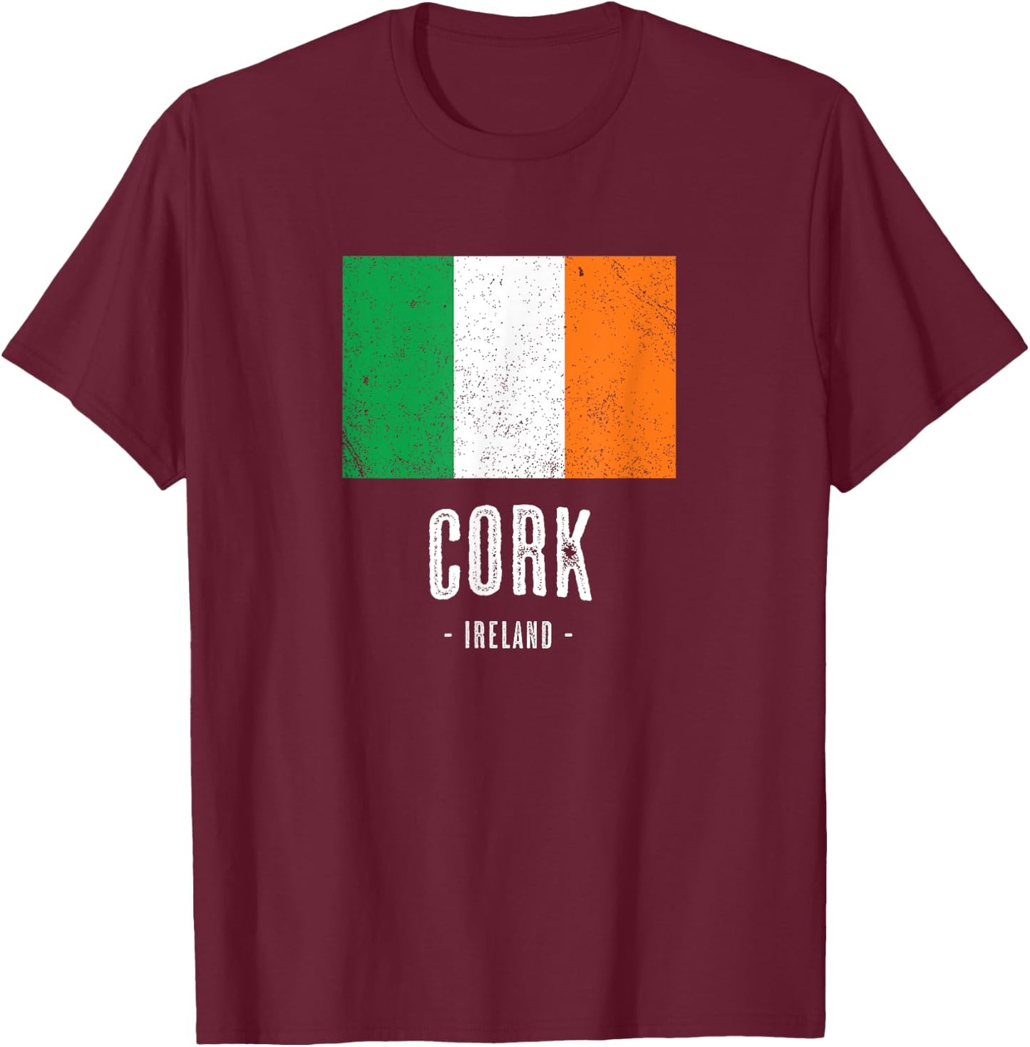City of CORK - Ireland | Irish Flag Souvenir T-Shirt - T-Shirt | Maroon