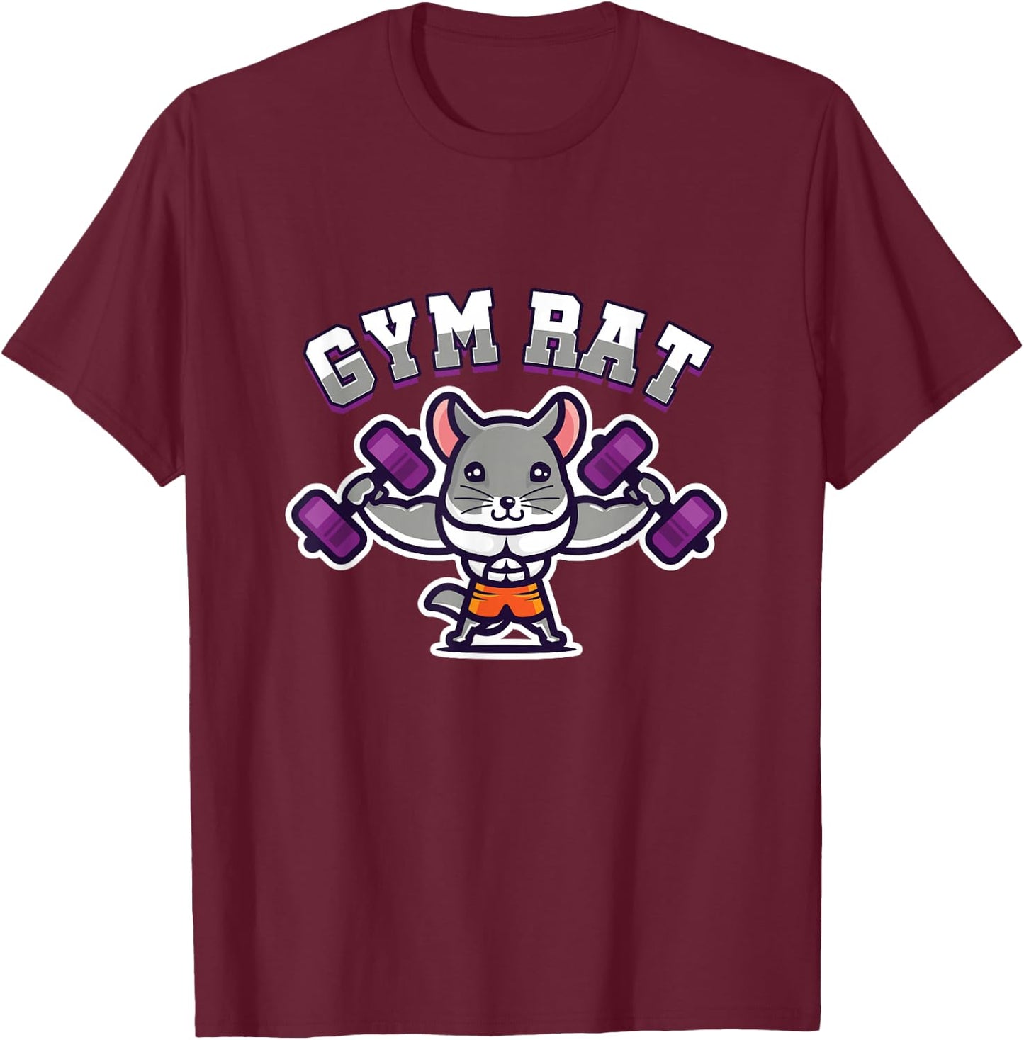 Cute Mouse Owner Exercise Workout Fitness Enthusiast Gym Advice T-Shirt - T-Shirt | Maroon