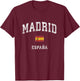 Madrid Spain Espana Vintage Athletic Sports Design T-Shirt - T-Shirt | Maroon