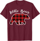 LITTLE BEAR | Kids Red Plaid Christmas Pajama Lil Gift T-Shirt - T-Shirt | Maroon
