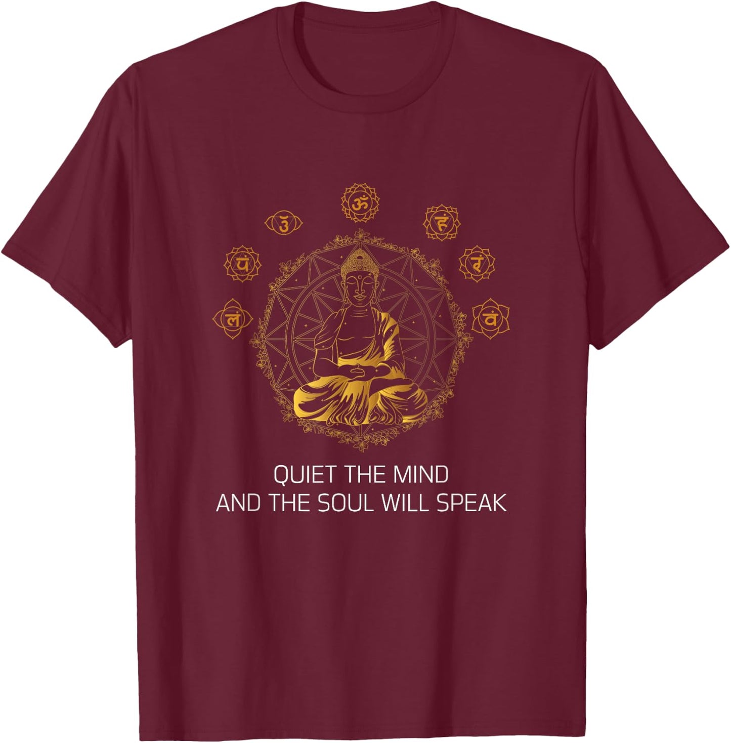 Buddha Mandala Shakra T-Shirt - T-Shirt | Maroon