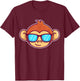 Cute Monkey With Sunglasses For Kids Who Love Monkeys T-Shirt - T-Shirt | Maroon