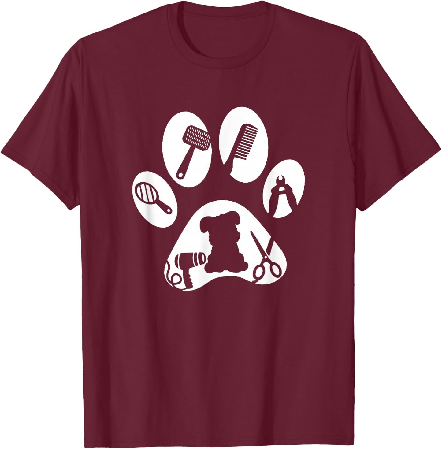Dog Groomer Gifts - Dog Grooming T-Shirt - T-Shirt | Maroon