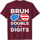 Bruh I'm Double Digits USA Flag Boys Patriotic 10th Birthday T-Shirt - T-Shirt | Maroon