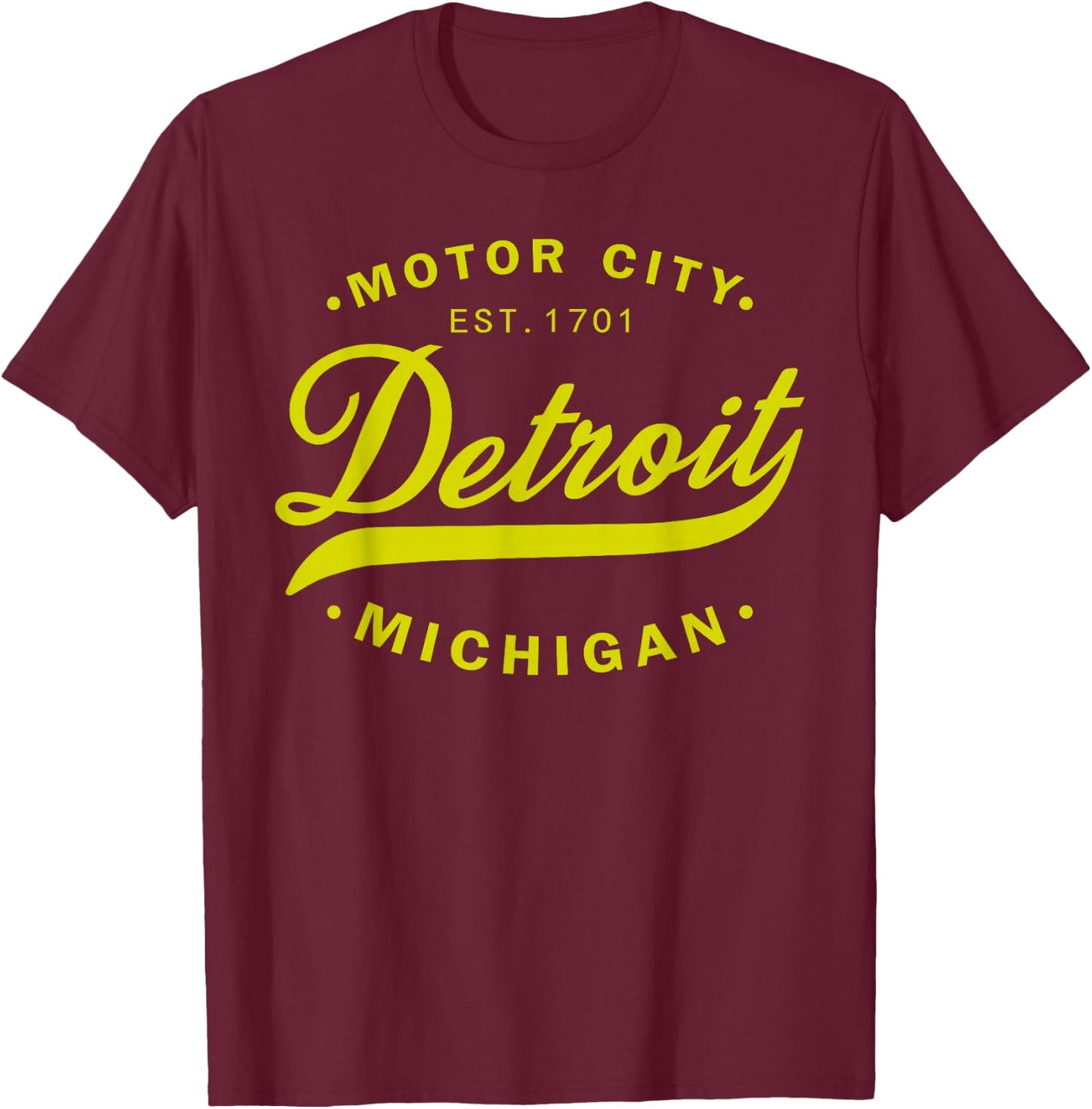 Classic Michiganians Vintage Detroit Motor City Michigan MI T-Shirt - T-Shirt | Maroon
