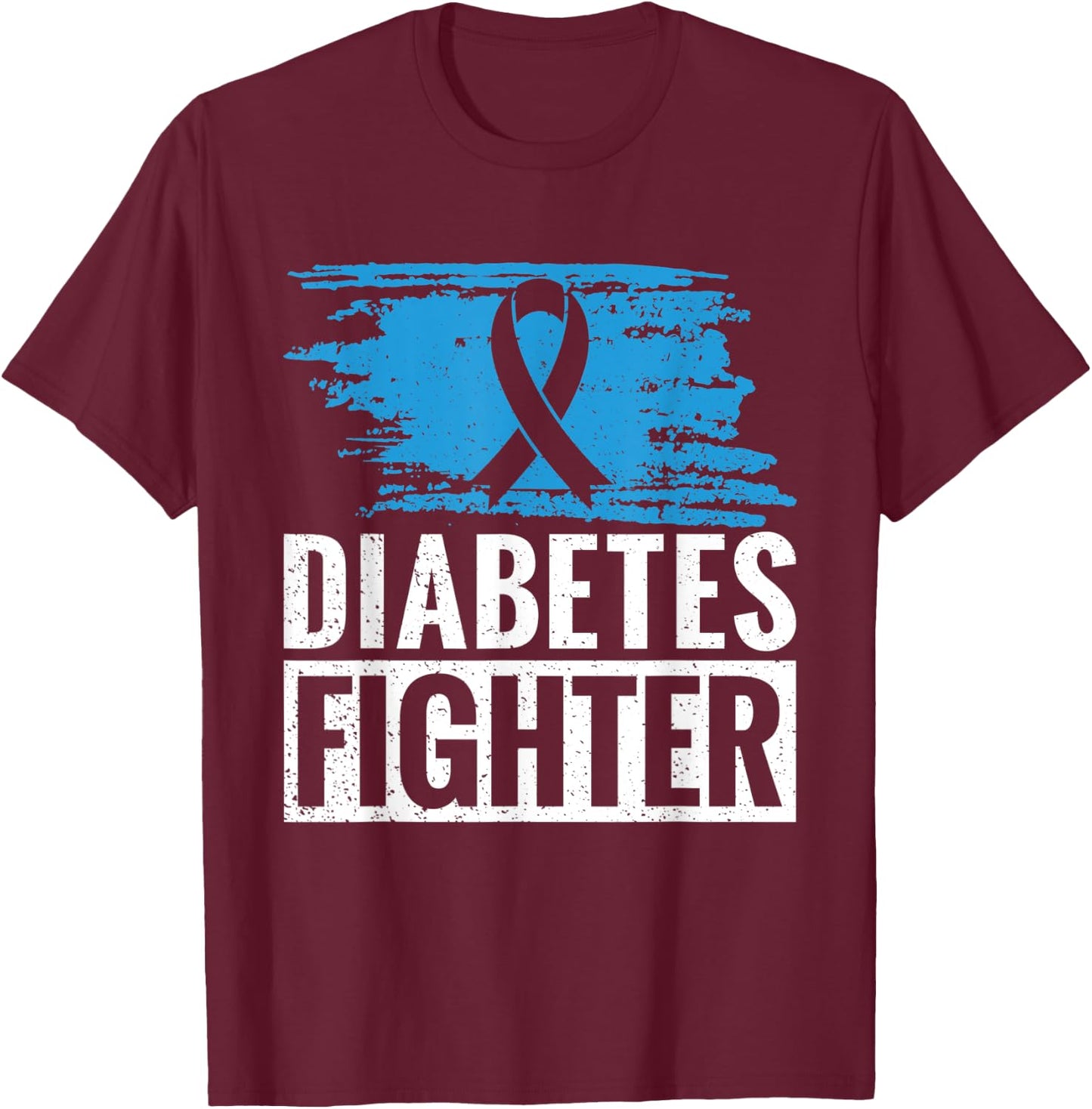 Funny Retro Diabetes Warrior T-Shirt - T-Shirt | Maroon