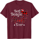 Best Beagle Aunt Ever plaid Christmas Gift T-Shirt - T-Shirt | Maroon