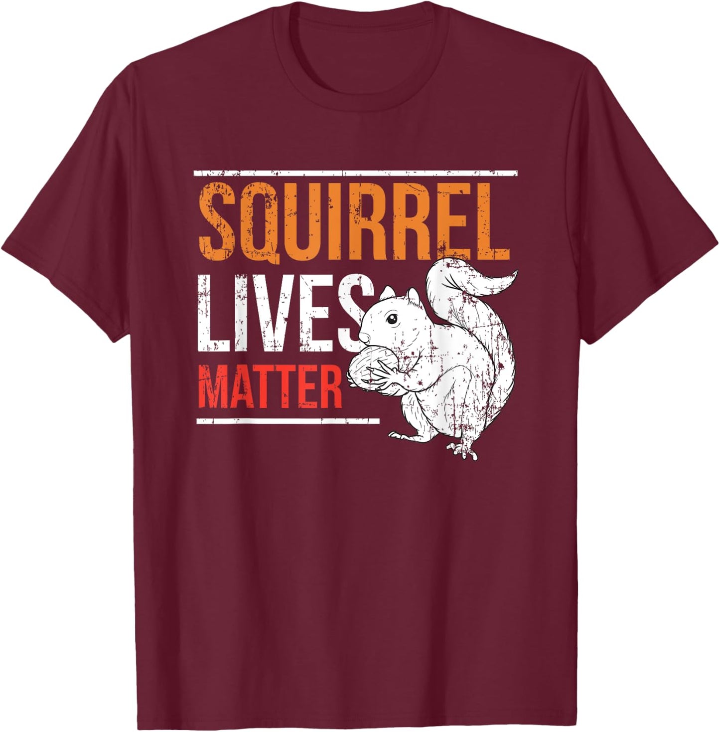 Funny Vintage Squirrel Lives Matter Gift Women Kids T-Shirt - T-Shirt | Maroon