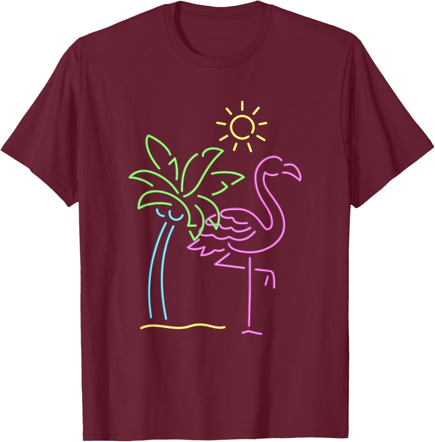 Travel Flamingo T-Shirt - T-Shirt | Maroon