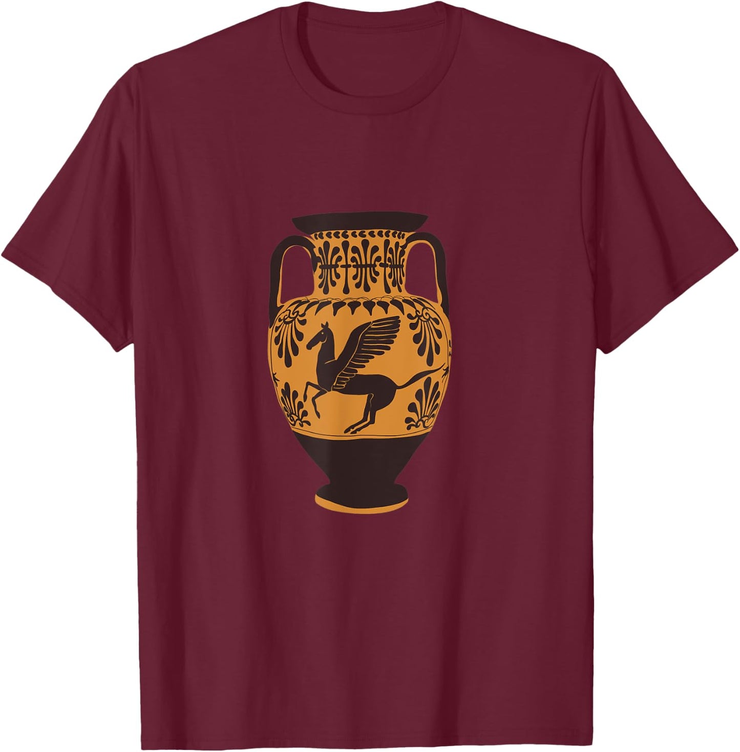Pegasus Ancient Greek Vase Illustration for Classicists T-Shirt - T-Shirt | Maroon