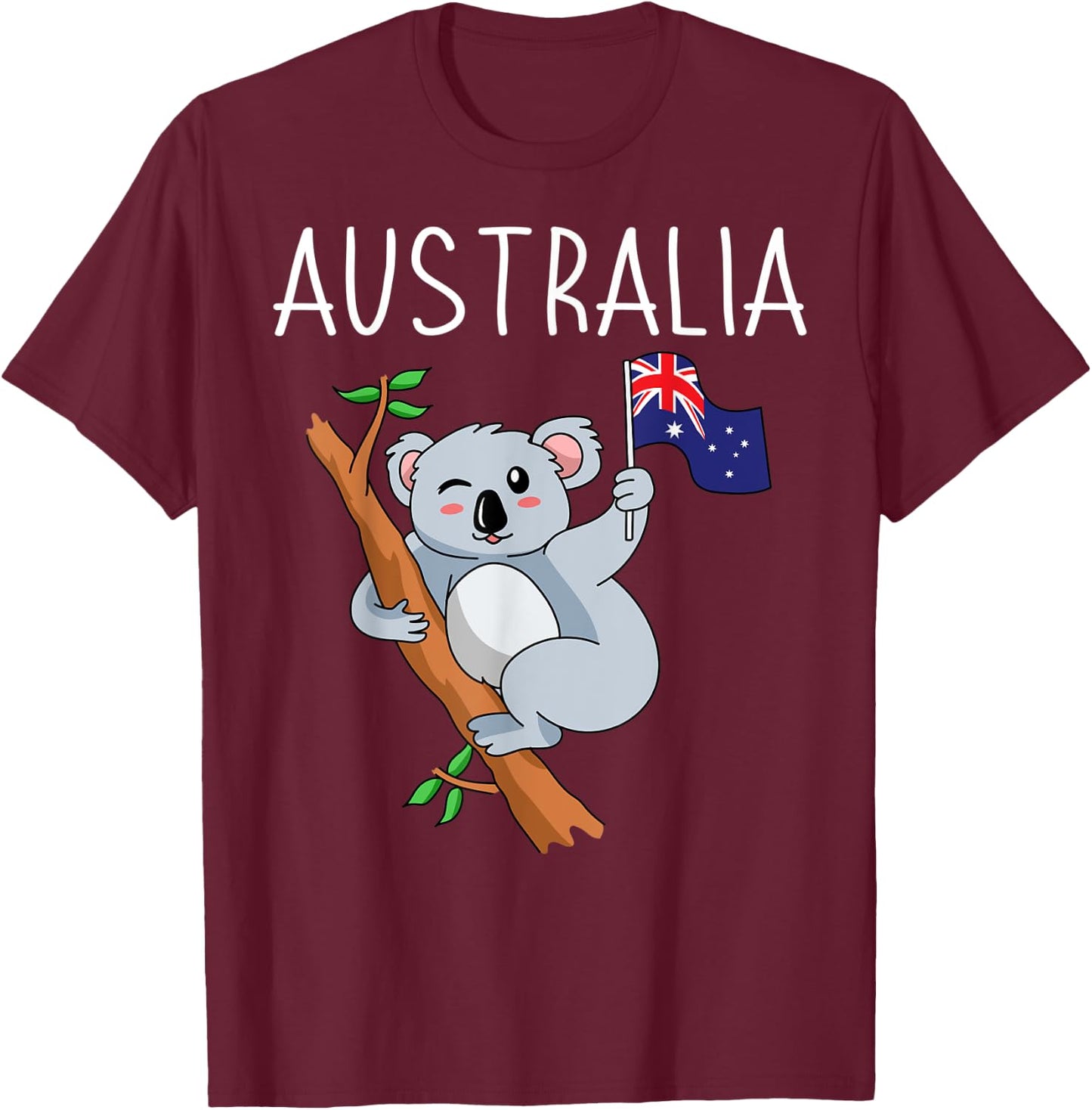 Australia Koala Aussie Australian Travel Tourist Souvenir T-Shirt - T-Shirt | Maroon