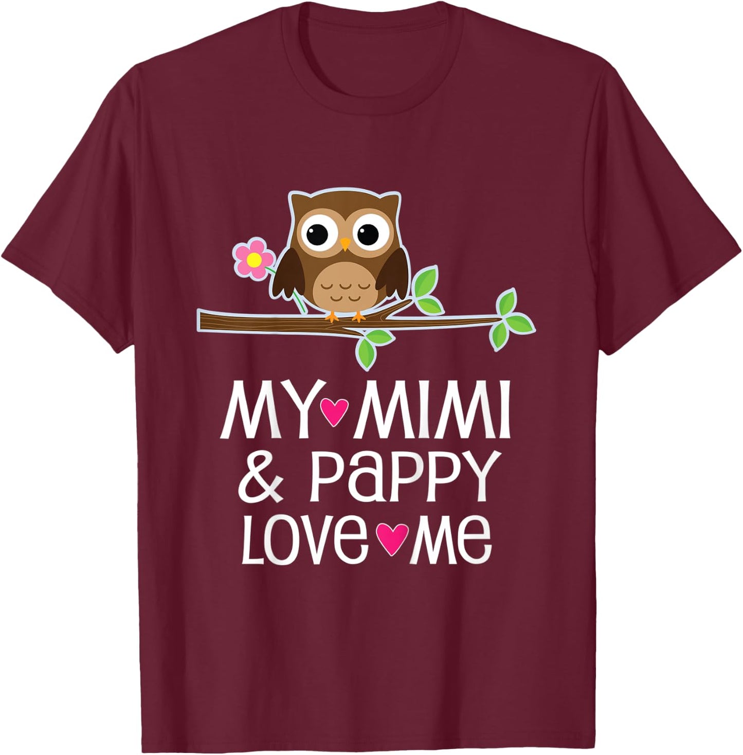 Kids My Mimi and Pappy Love Me T-Shirt - T-Shirt | Maroon