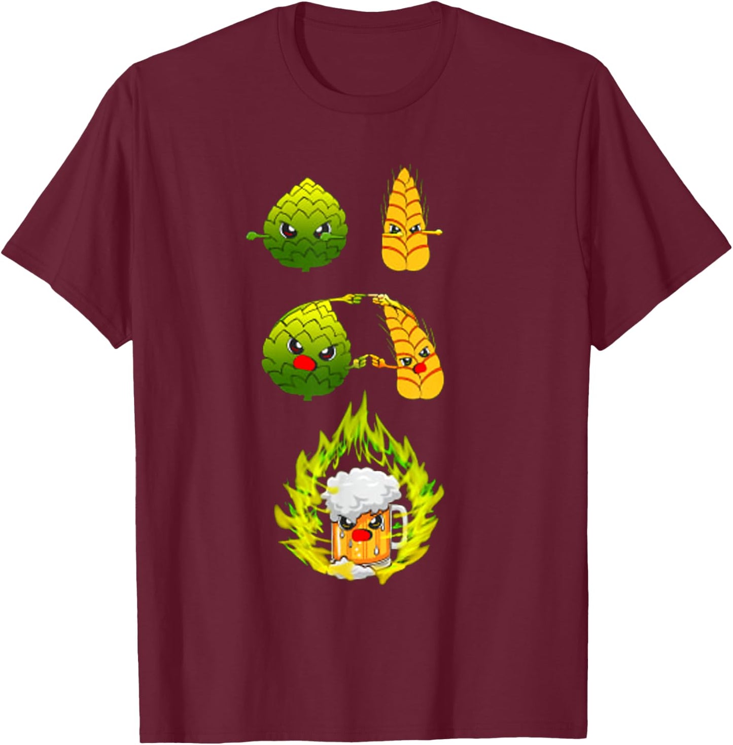 Wheat Beer Hops Fusion Beer Shirt For Beer Drinker Lover T-Shirt - T-Shirt | Maroon