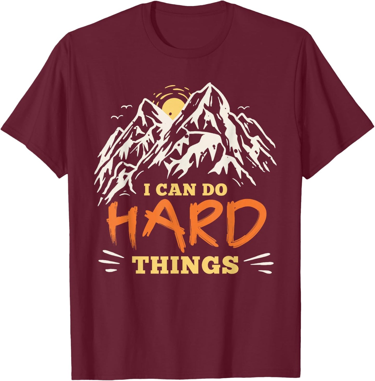 I Can Do Hard Things Positive Kids Mindset T-Shirt - T-Shirt | Maroon