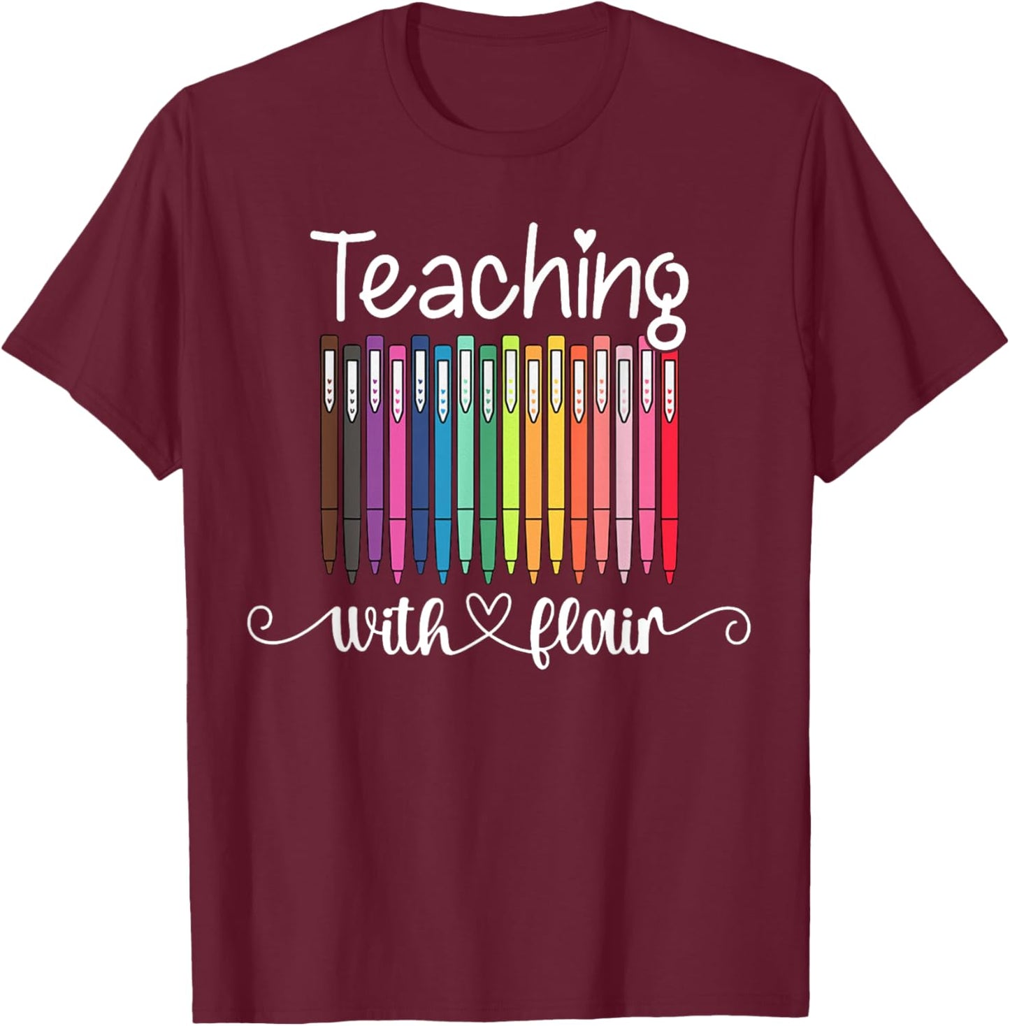 Teaching With Flair Kindergarten Teacher Back To School Women T-Shirt - T-Shirt | Maroon