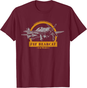 F8F Bearcat Fighter Aircraft T-Shirt - T-Shirt | Maroon