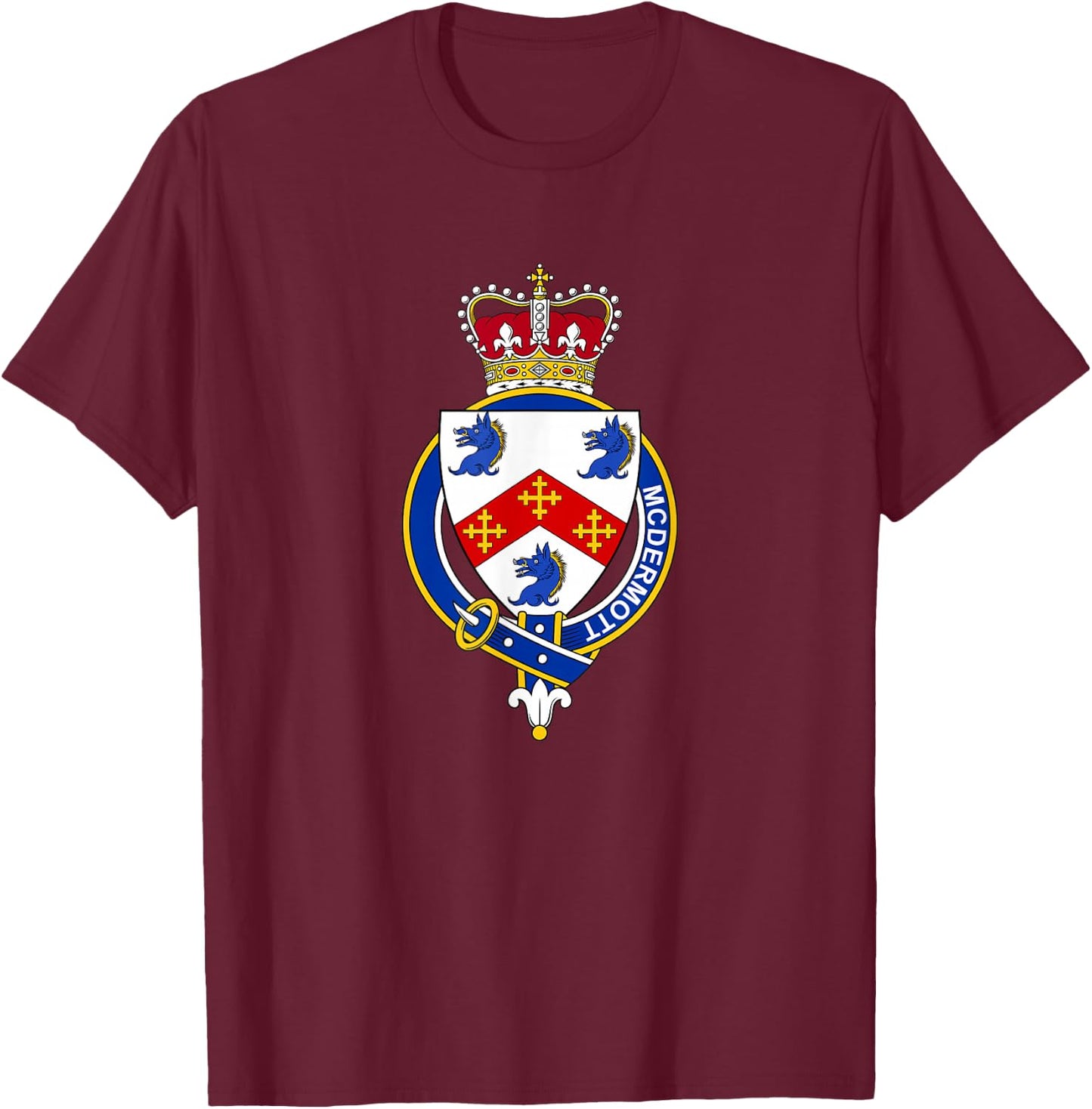 McDermott Coat of Arms - Family Crest T-Shirt - T-Shirt | Maroon