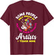 Art Teacher Meeting Their Favorite Artists Funny Art Lover Women Kids T-Shirt - T-Shirt | Maroon
