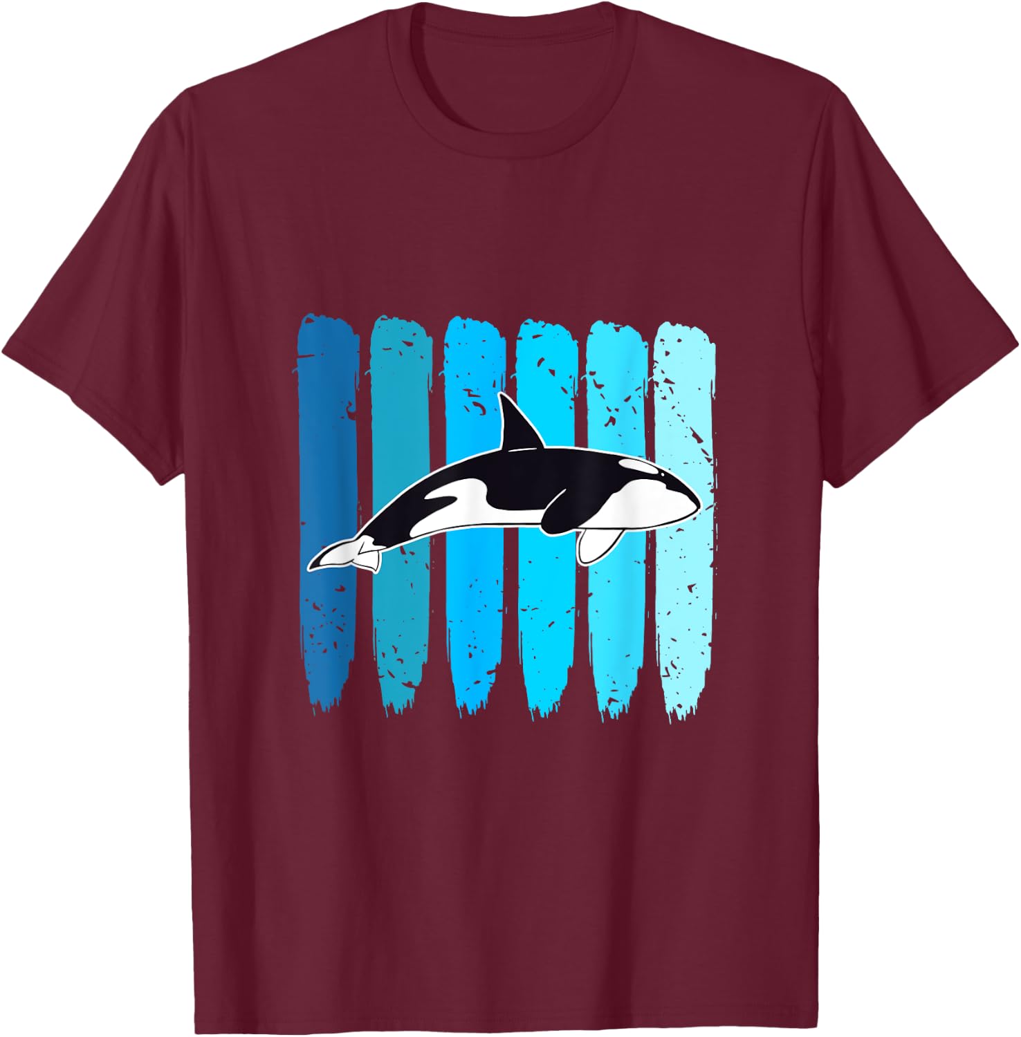 Orca Whale Cetacean Lover Ocean Animal Retro Whale T-Shirt - T-Shirt | Maroon