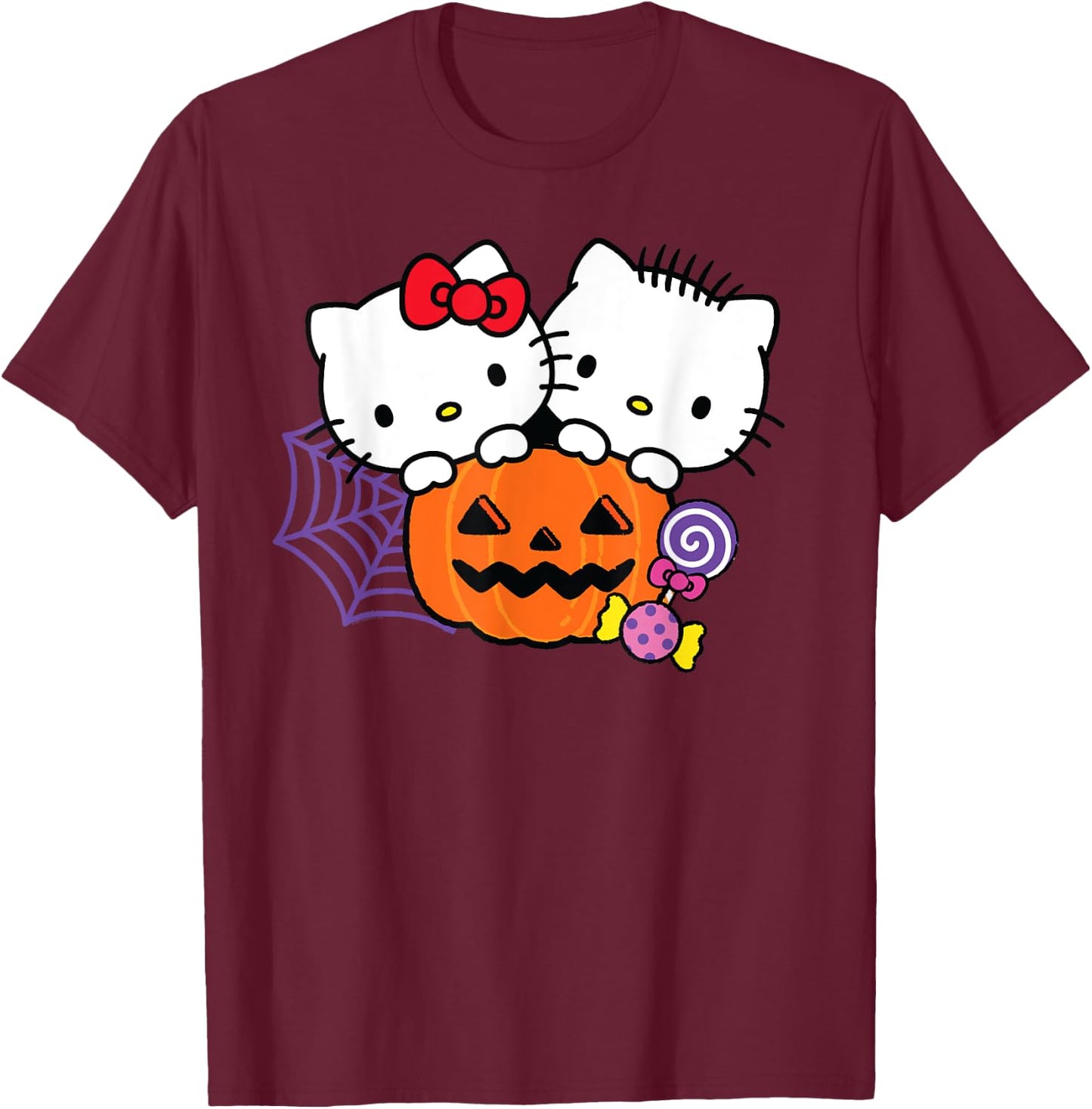 Hello Kitty Dear Daniel Perfect Pair Halloween T-Shirt - T-Shirt | Maroon