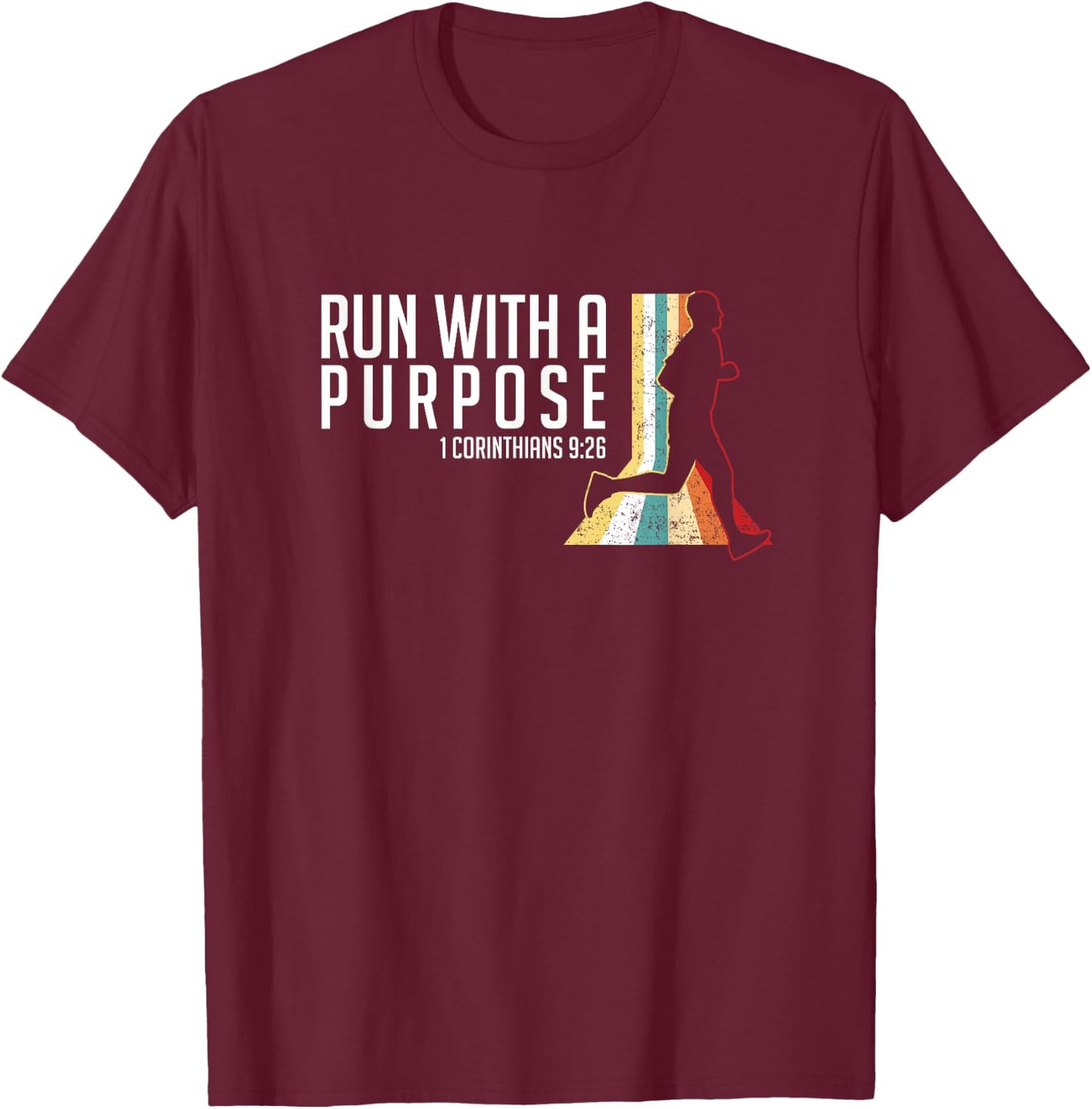 Bible Verse 1 Corinthians 9 26 Running Fitness T-Shirt - T-Shirt | Maroon