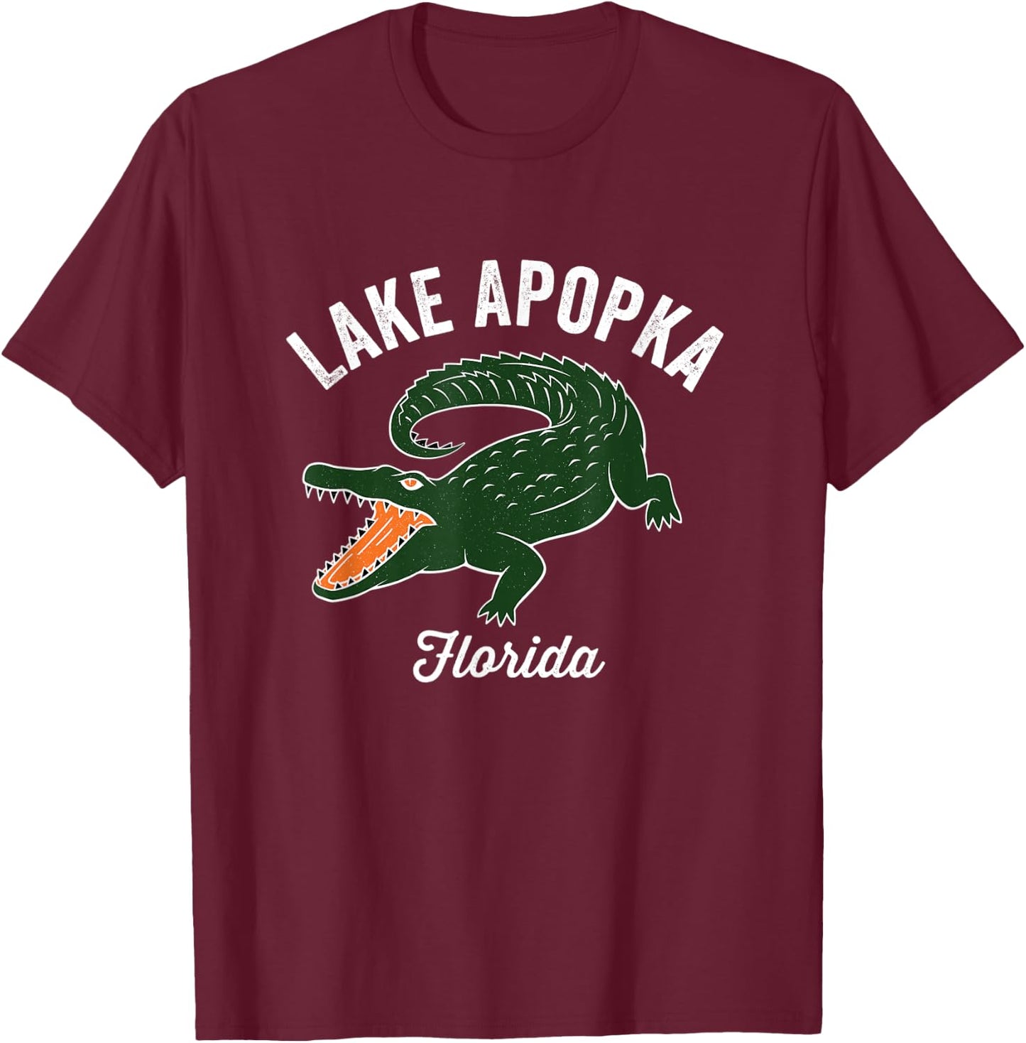 Lake Apopka Florida Alligator Graphic T-Shirt - T-Shirt | Maroon