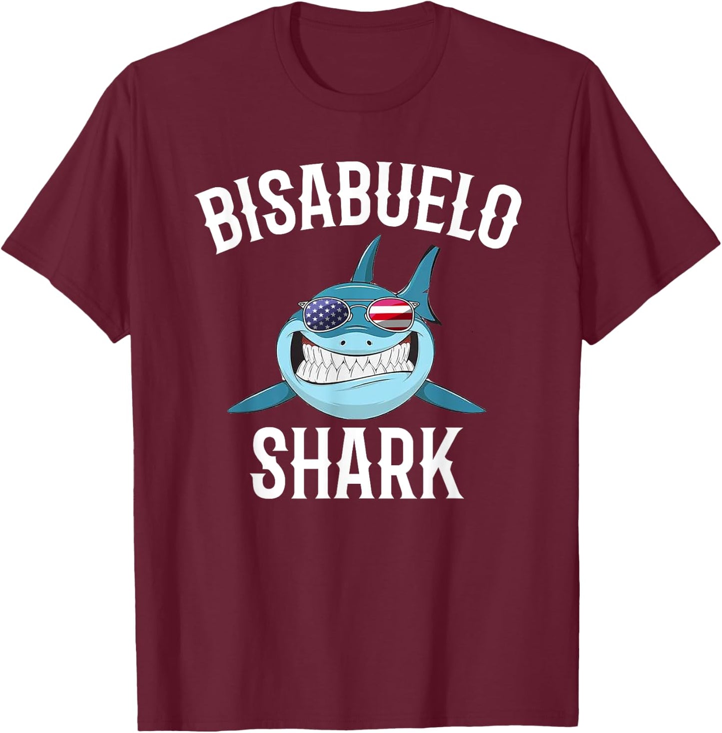 4th Of July Bisabuelo Shark Spanish Great Grandpa Patriotic Men T-Shirt - T-Shirt | Maroon