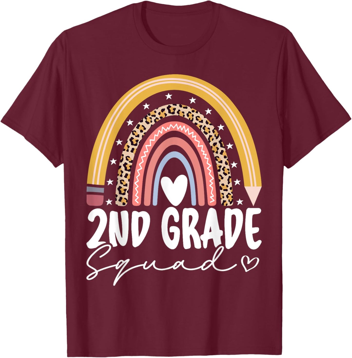 Second Grade Squad 2nd Grade Team Retro First Day of School T-Shirt - T-Shirt | Maroon
