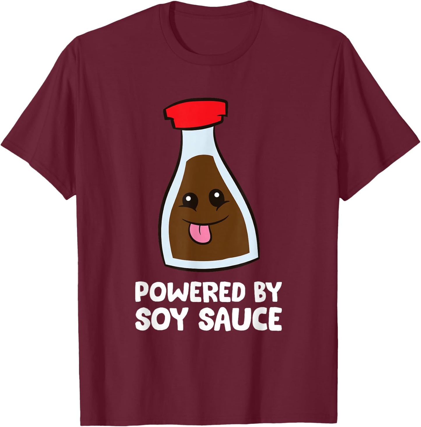 Powered By Soy Sauce T-Shirt - T-Shirt | Maroon