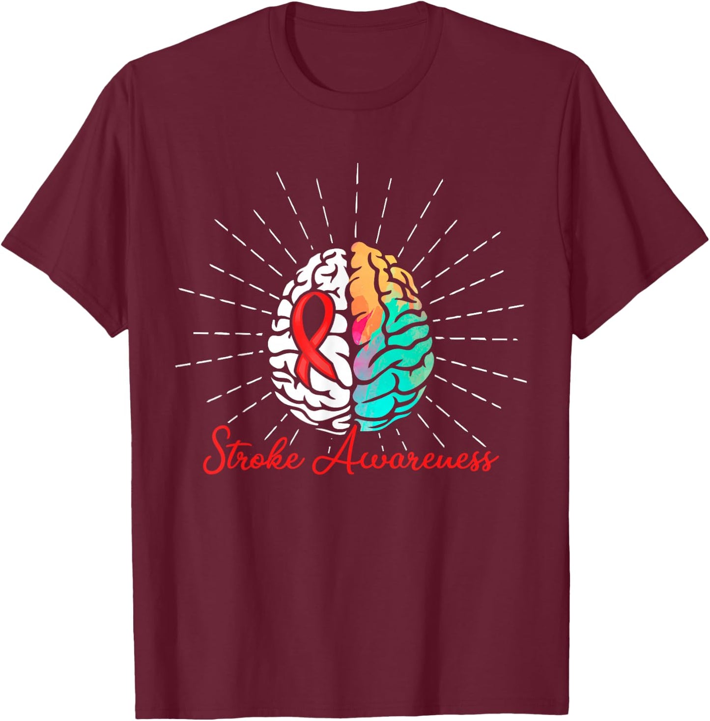 Stroke Awareness Survivor Treatment Strong Warrior T-Shirt - T-Shirt | Maroon