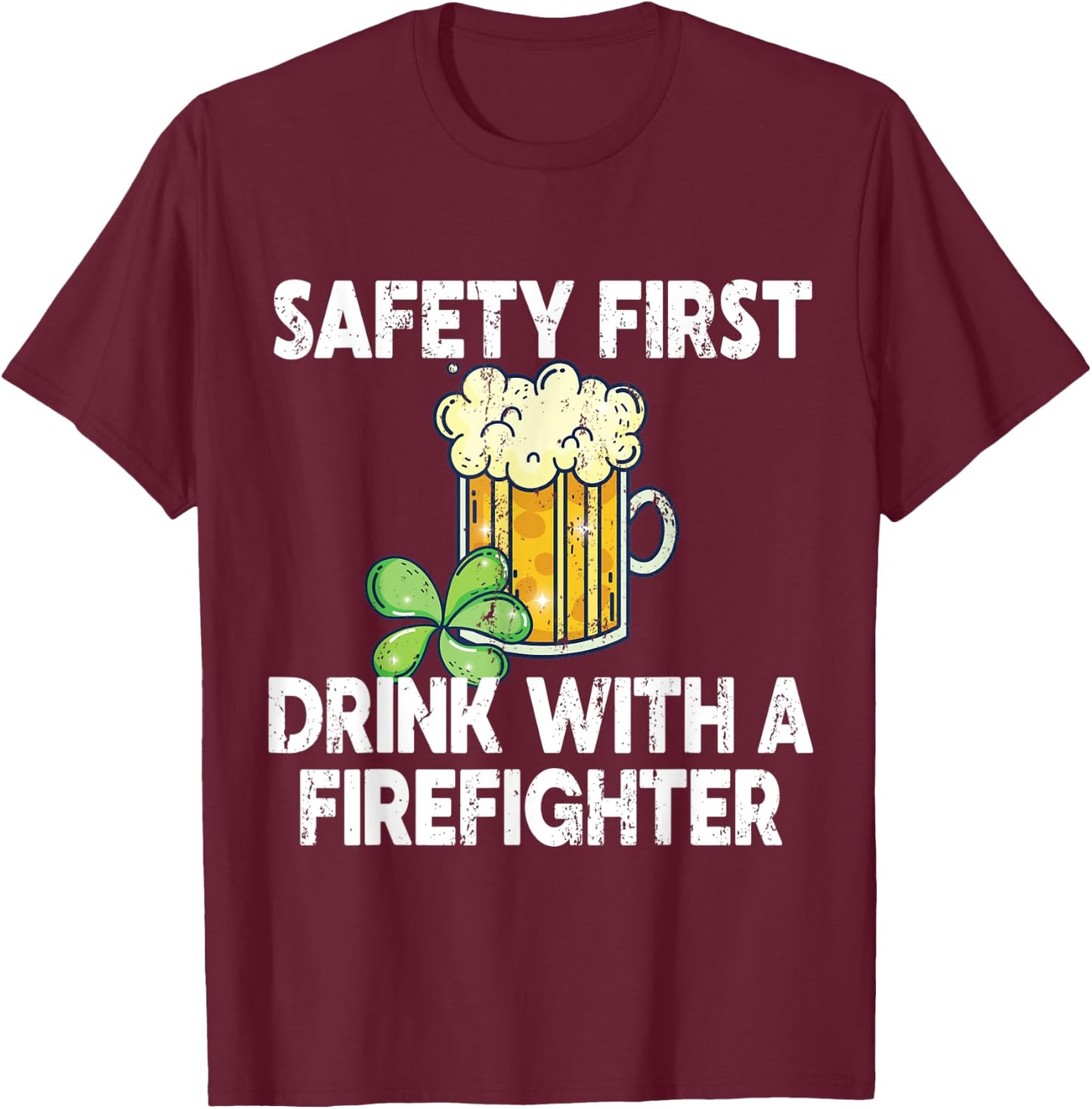 St. Patricks Day Firefighter T-Shirt - T-Shirt | Maroon