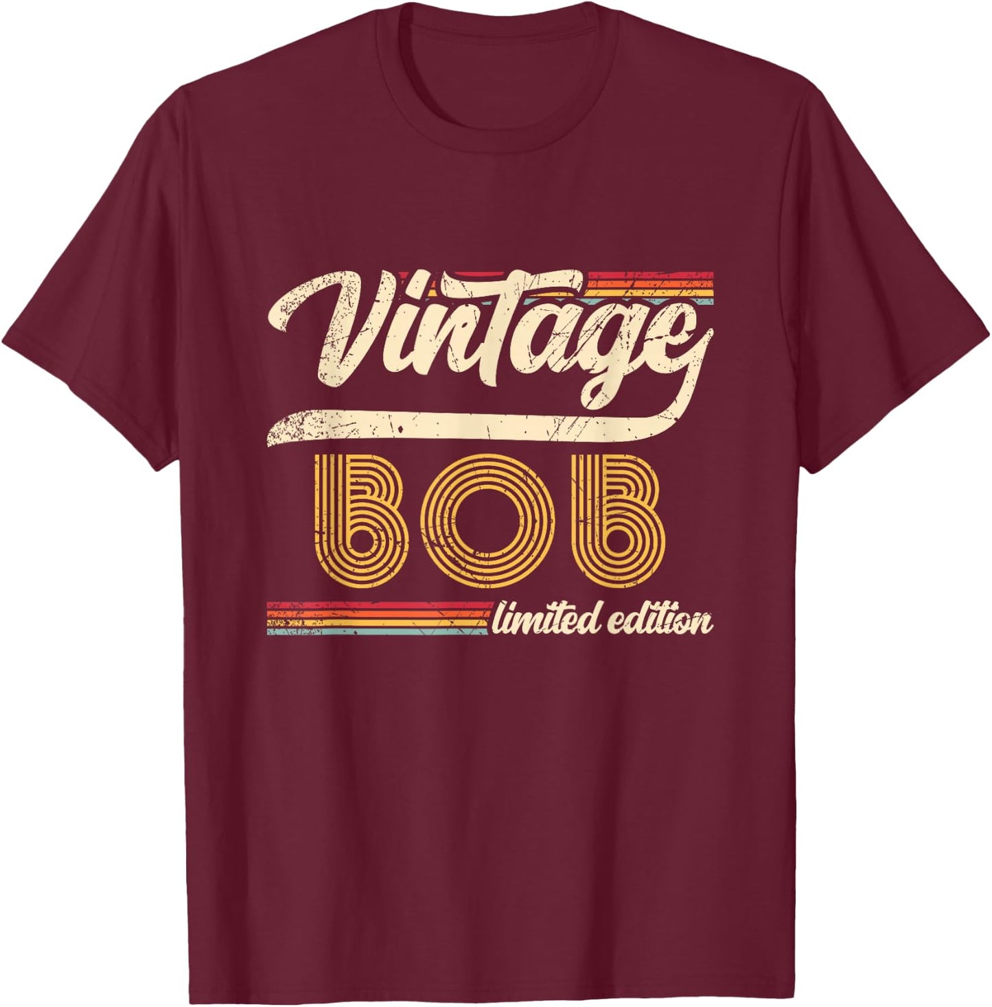 Classic Personalized Vintage Bob Limited edition Men T-Shirt - T-Shirt | Maroon