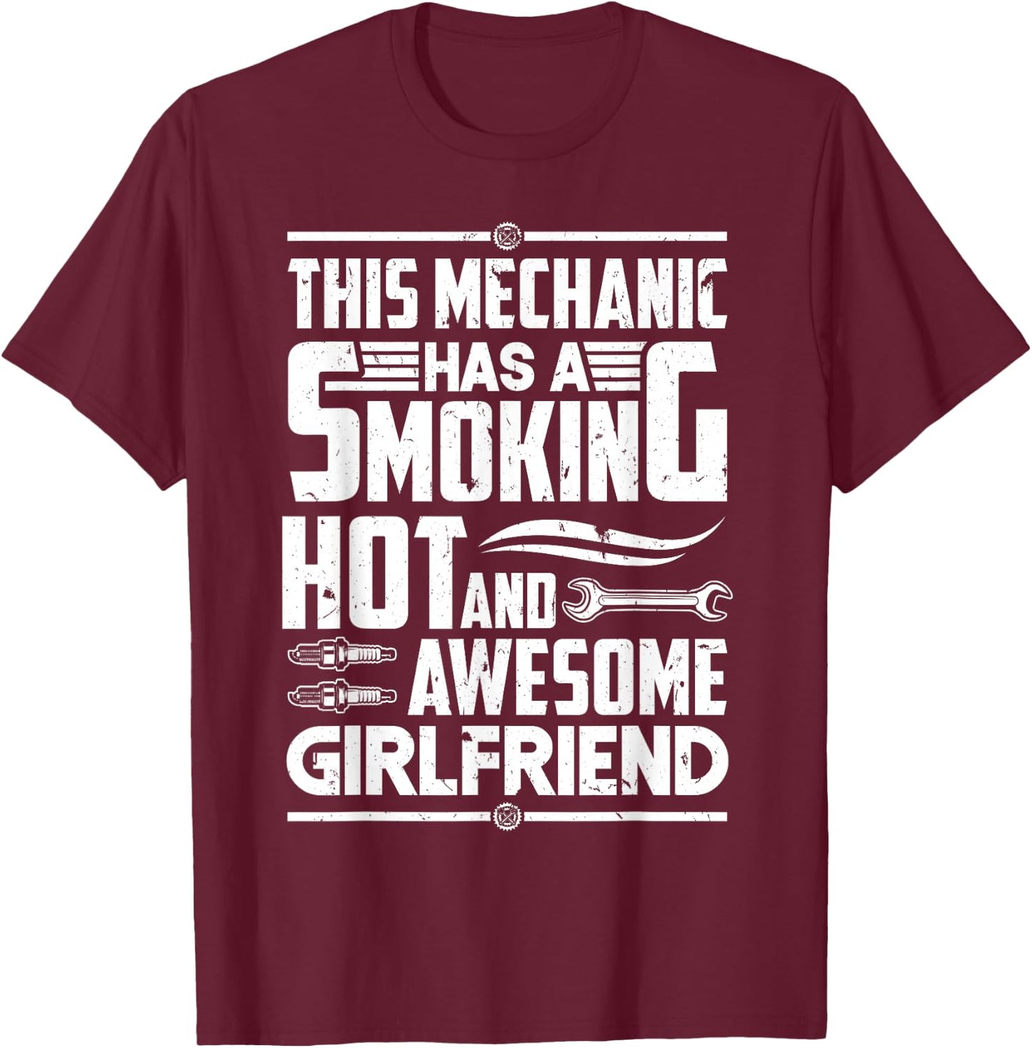 Diesel Car Mechanic Mechanic Has Girlfriend Boyfriend T-Shirt - T-Shirt | Maroon
