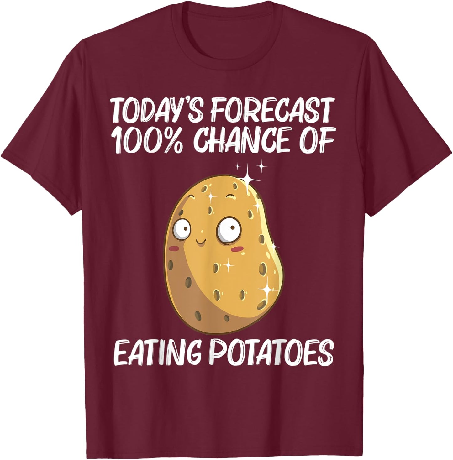 Cute Potato Gift Women Vegetable Baked Potato Lovers T-Shirt - T-Shirt | Maroon