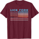 Vintage Sunset American Flag Lick Fork, Kentucky T-Shirt - T-Shirt | Maroon