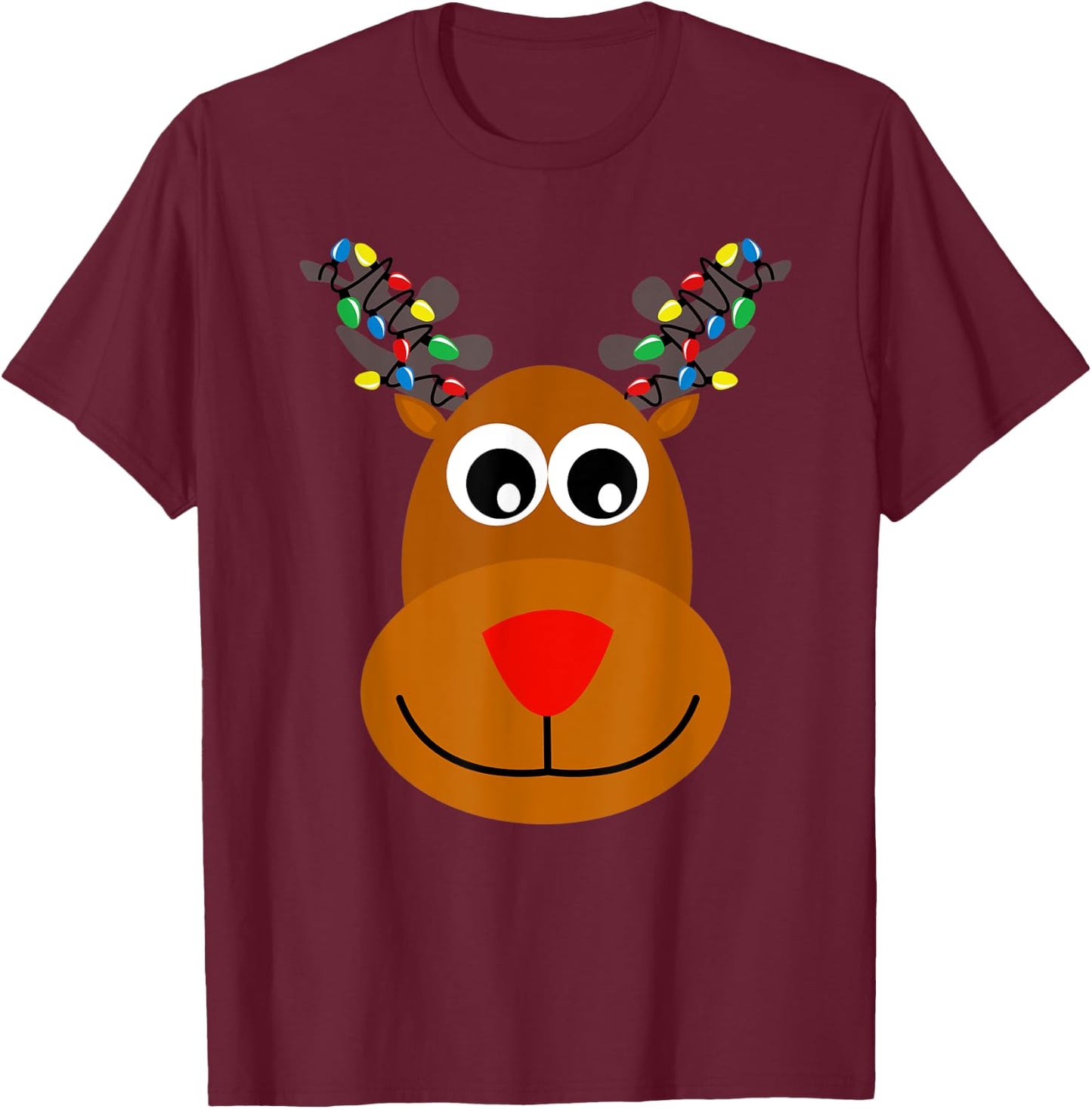 RUDOLPH Red Nose Reindeer | Santa Christmas T-Shirt - T-Shirt | Maroon