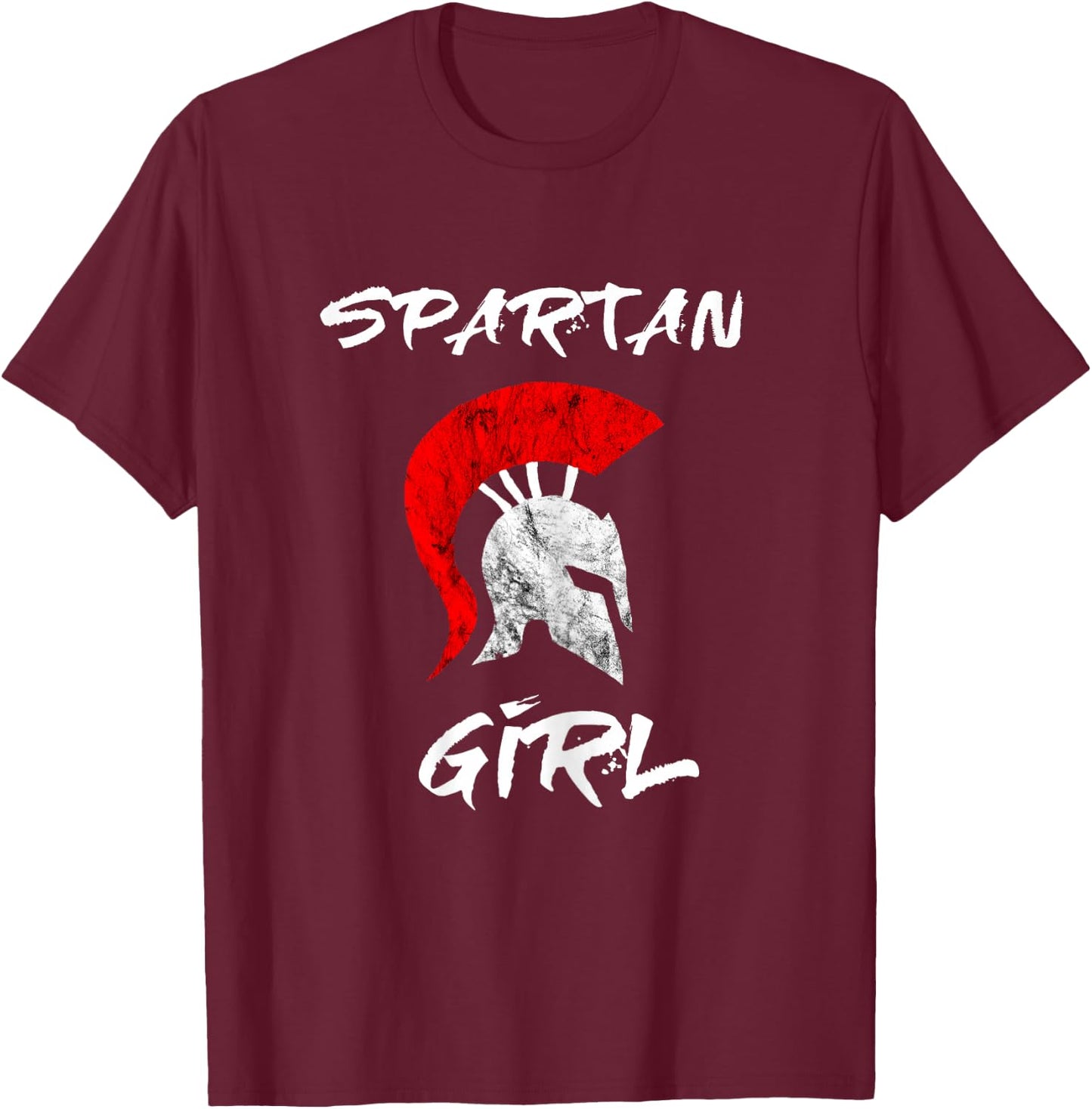 Spartan Girl Spartan Girl's Warrior Gladiators Helmet T-Shirt - T-Shirt | Maroon