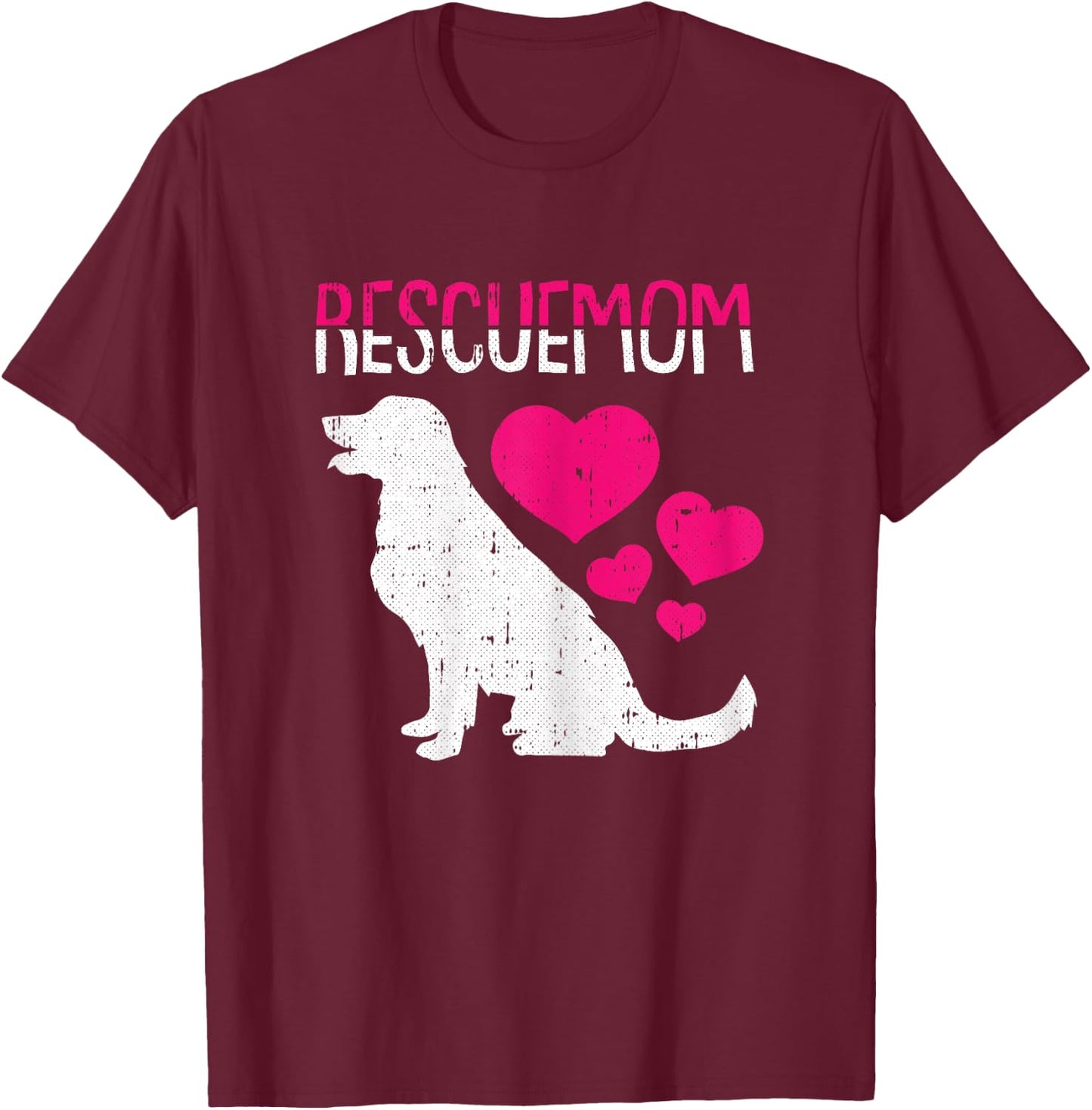 Rescue Mom Mothers-Day Labrador Doggie Adoption Dog Mama Women T-Shirt - T-Shirt | Maroon