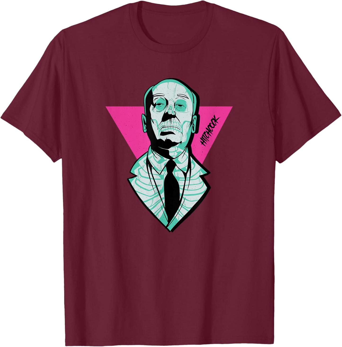Dead Good Men's Classic Fit Black Hitchcock T-Shirt - T-Shirt | Maroon