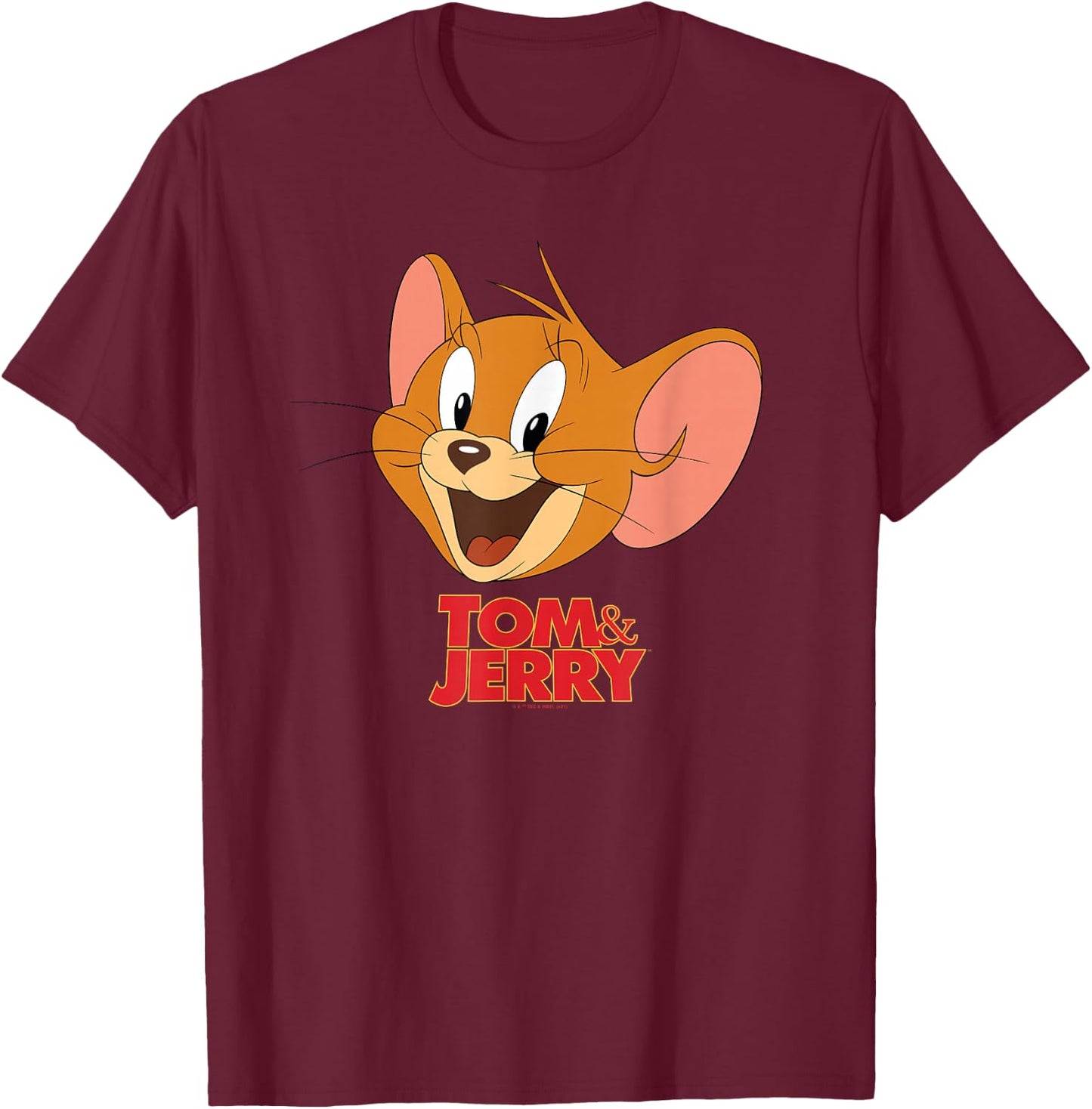 Tom & Jerry Movie Jerry Head Small T-Shirt - T-Shirt | Maroon