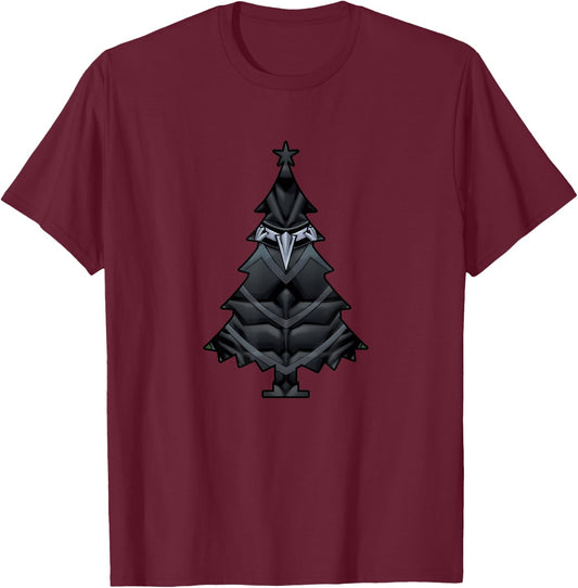 Marvel Christmas Avengers Black Panther Tree T-Shirt - T-Shirt | Maroon