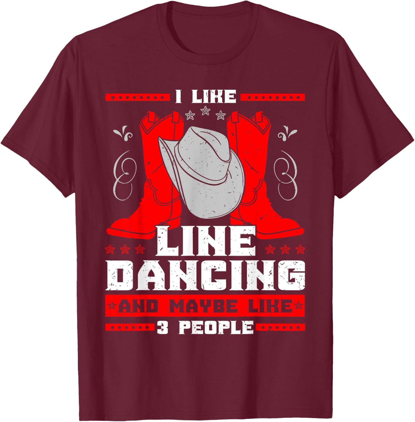 Line Dancing Choreographed Dancer Group Dance Teacher Gift Men Women Kids T-Shirt - T-Shirt | Maroon