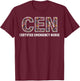 Vintage CEN Certified Emergency Nurse Wildflowers ER Doctor T-Shirt - T-Shirt | Maroon