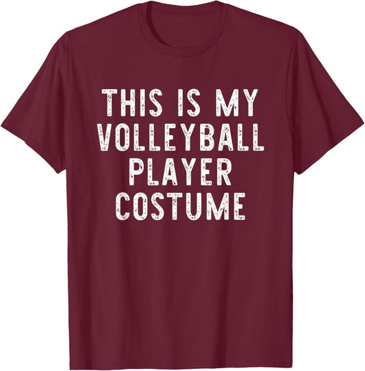 This Is My Volleyball Player Costume Halloween Simple Kids T-Shirt - T-Shirt | Maroon